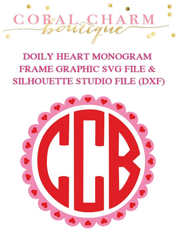 Download Items similar to Doily Heart Monogram Frame File for ...