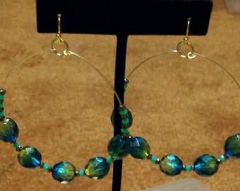 2 Inc crystal hoop earrings