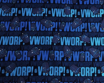 WORP WORP Fabric by Springs Creative | Dr. Who fabric | Tardis fabric | BBC Police Box fabric | geek fabric | cotton fabric by the yard