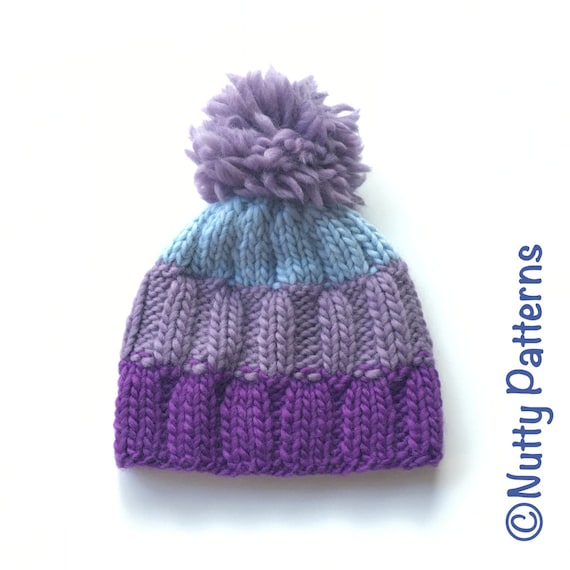 Knitting Pattern Ray Hat Beanie Straight needle