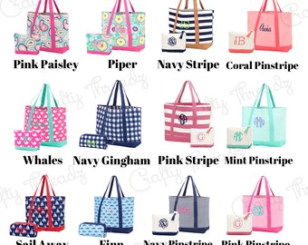 Personalized Tote and Cosmetic Bag - Bridesmaid Gifts, Beach Bag,Greek Sororities, Cheerleader Team, Dance Team, Drill Team