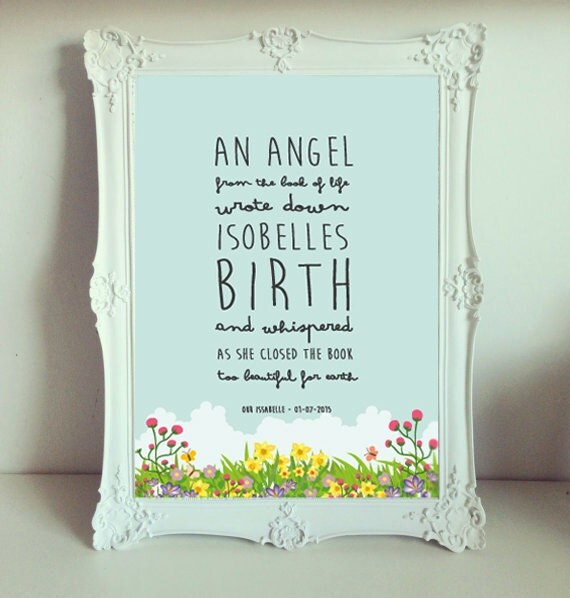 Stillborn Baby Poem Godparent gift poem print Baby