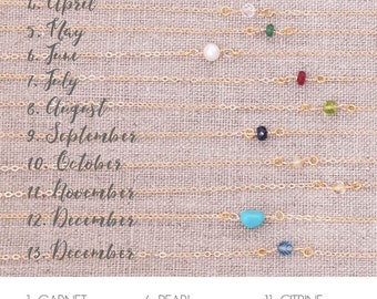 Dainty Birthstone Necklace / Simple Birthstone Necklace / Delicate Birthstone Necklace / Precious/SemiPrecious Gems / Layering Necklace