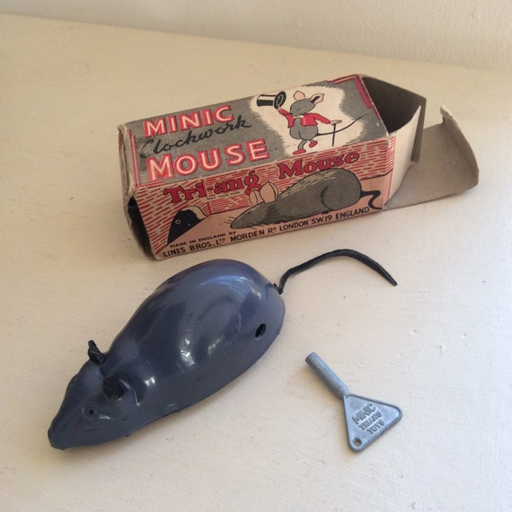 Vintage c1950s TRIANG Minic Wind Up Clockwork MOUSE Toy in