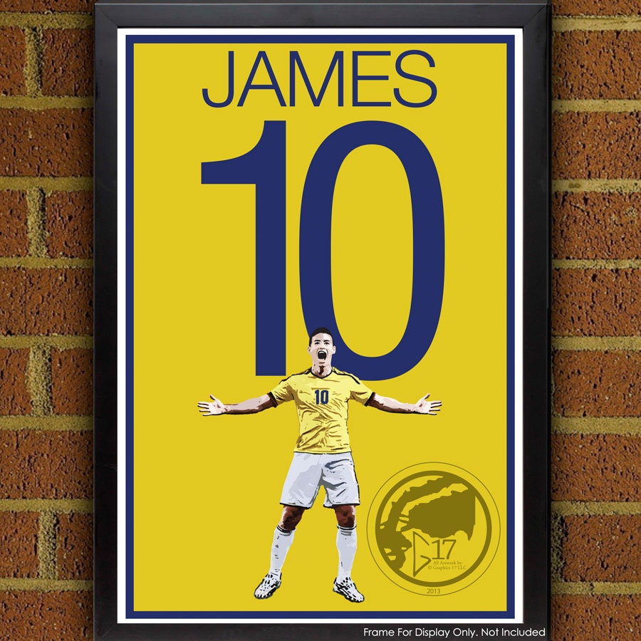 James Rodriguez 10 Colombia Football Soccer Poster art