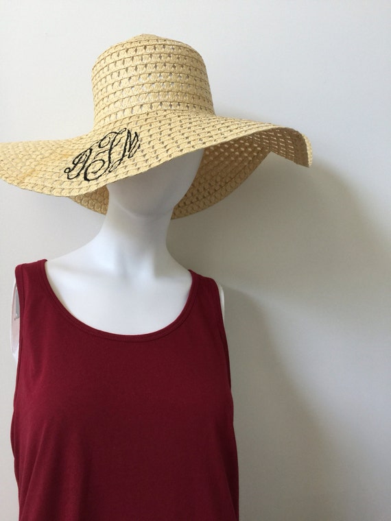 Items similar to Floppy Sun Hat with Monogram on Etsy
