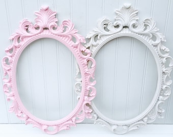 Baroque Style Picture Frame - Shabby Chic Frame - Oval Picture Frame - Wedding Prop - Nursery Decor - Backless Frame
