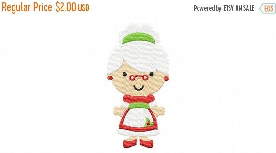 SALE - 4X4 MRs Claus Machine Embroidery Design Multiple Formats ...