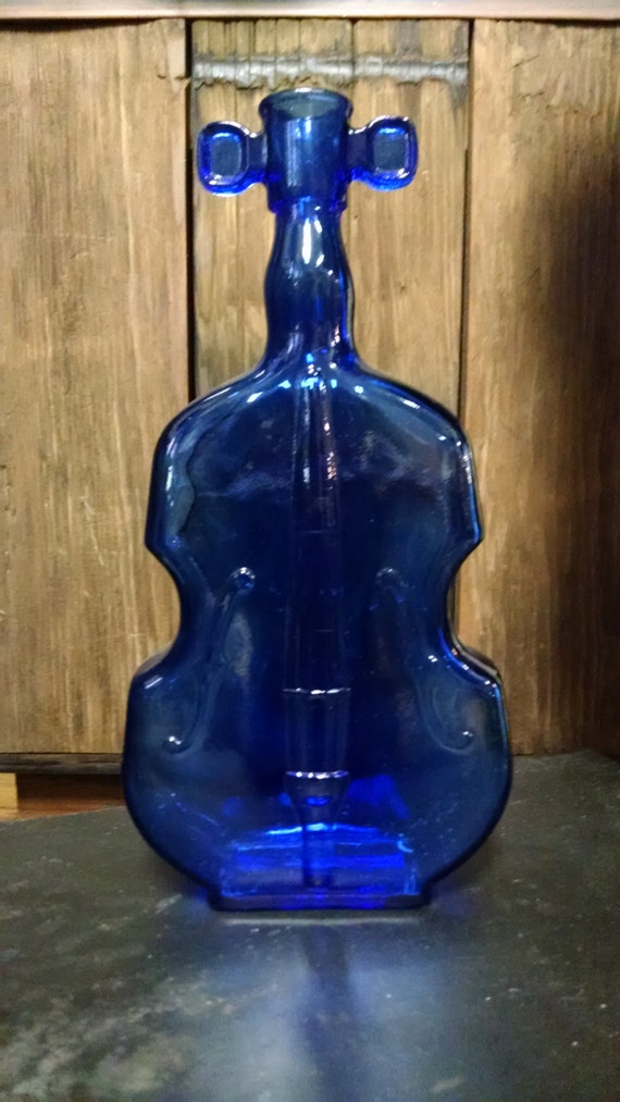 Antique Cobalt Violin Glass Bottle