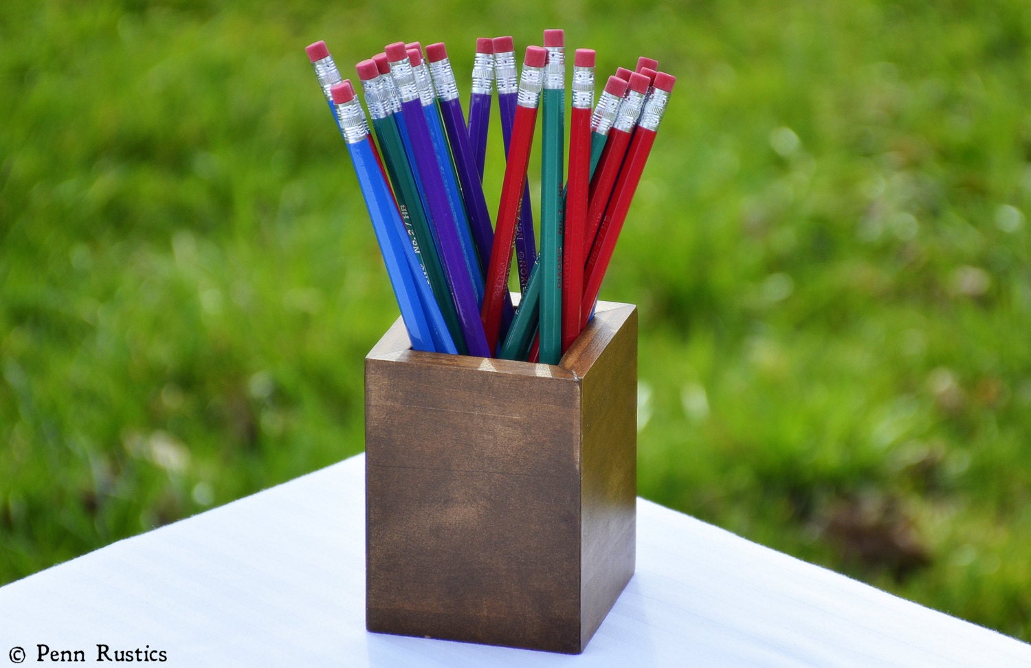 Everyday Rustic Wood Pencil Cup