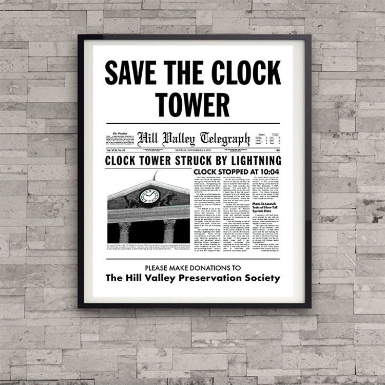 Back To The Future Save The Clock Tower Flyer By ManCaveStore