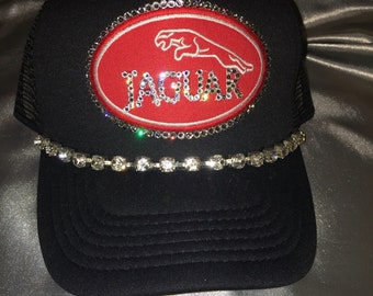 Bling Hats, Womens Hats, Jaguar Hat, Bling Trucker Hat, Trucker Hats, Jaguar Logo