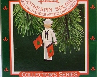 1987 Clothespin Soldier Navy Hallmark Retired Series Ornament