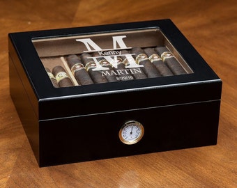 Engraved Humidor- Humidor- Cigar Humidor- Personalized Cigar Humidor- Personalized Humidor- Custom Humidor- Cheap Humidors- Wood Humidor
