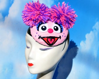 Pink Purple Abby Cadabby Sesame Street Inspired Costume Fascinator Hat - Childrens Girls Womens Cosplay Pinup
