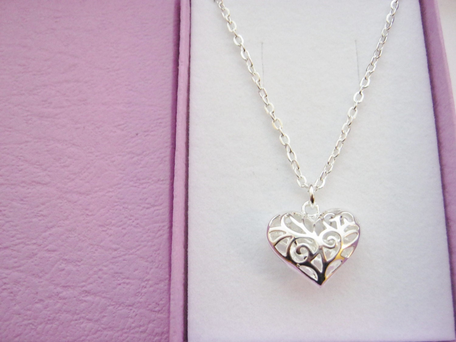 Girls Heart Necklace Pendant Kids Jewellery by JanoushkaJewels