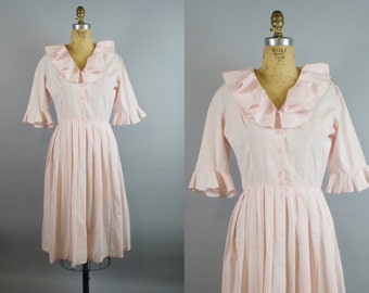 Pink Bon Bon Dress / 50s Dress / 1950s Dress / Pink Dress