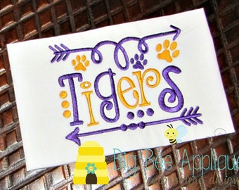 Tigers Football Embroidery Design