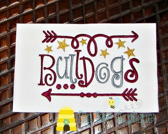 Bulldogs Football Team Mascot Embroidery Design