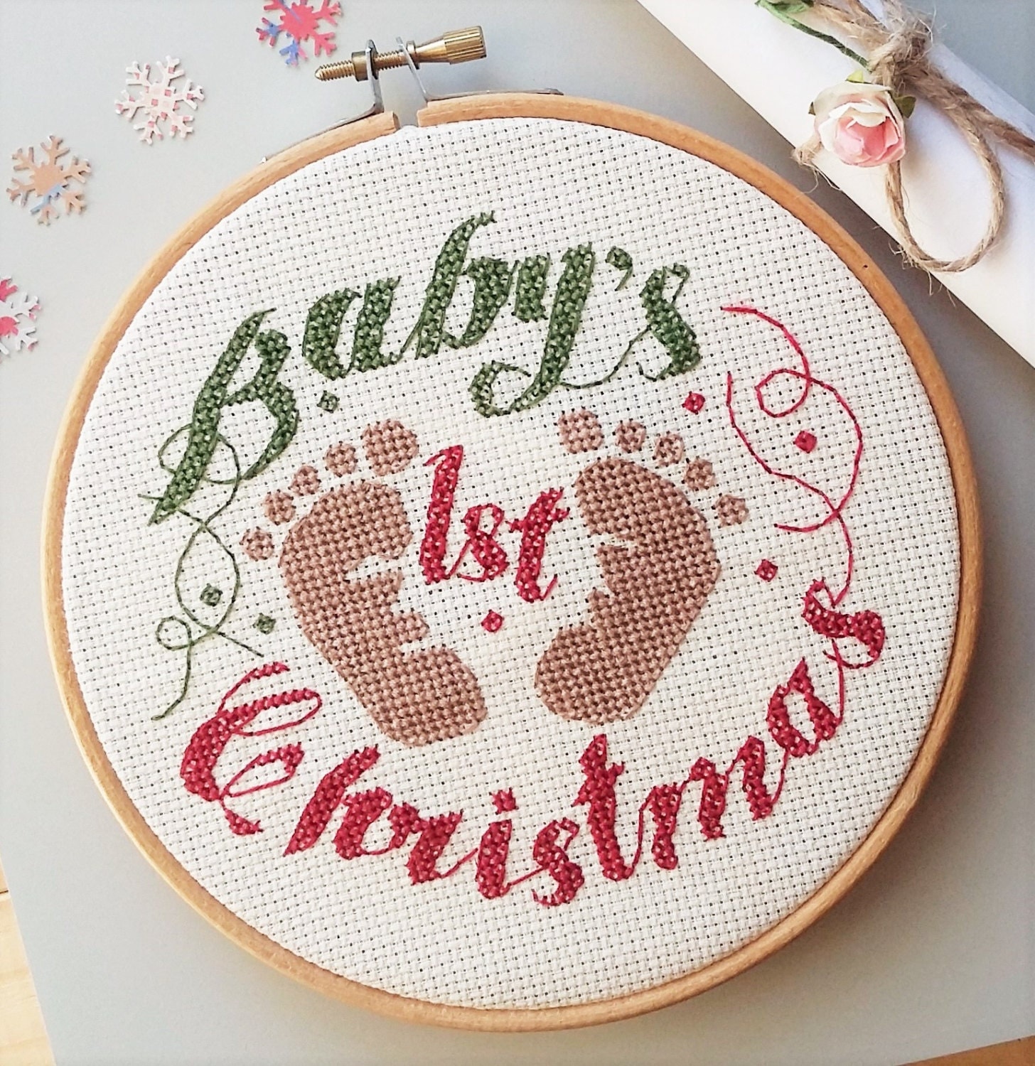 Baby's first Christmas cross stitch pattern A lovely