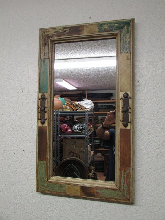 Reclaimed Rustic Mirror Mexican18.5x32.5 by RanchoAdobe on Etsy