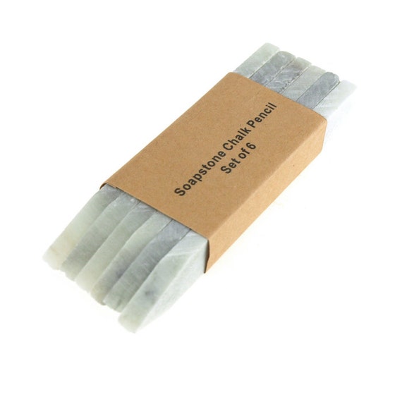 Slate Soapstone Chalk Flat Pencil 4inch 6Piece