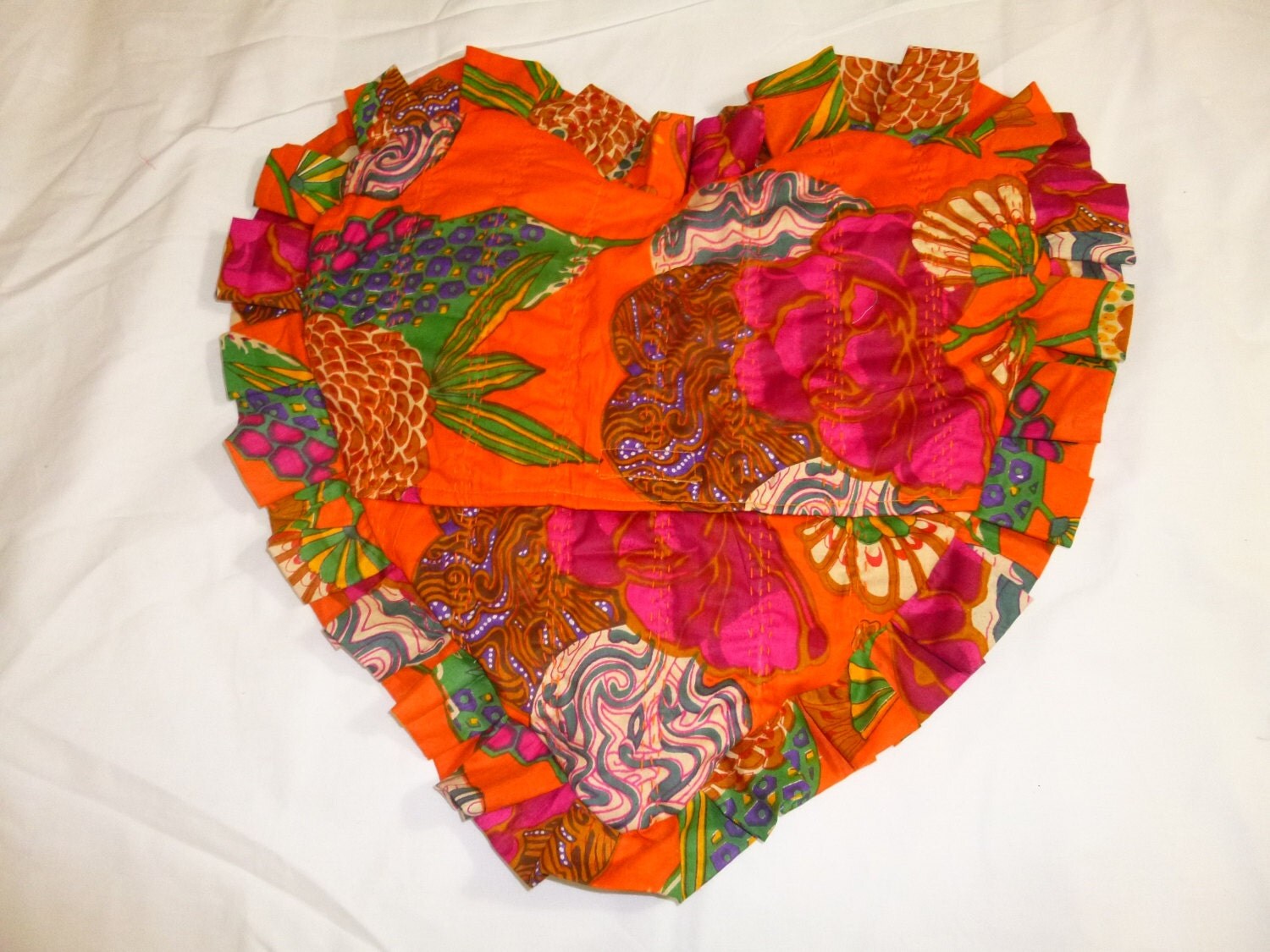 Wheatbag and fancy case. Heart shaped frilled with bag to