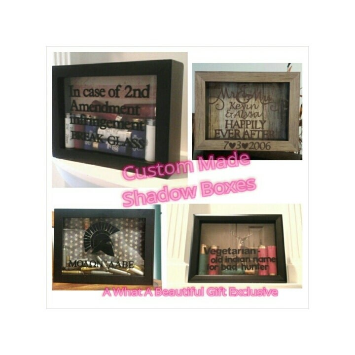 Shadow Boxes Display Cases Hunting Bullet by GiftsByWhatABeautifu
