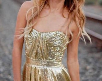 Mary's Bridal Party - strapless sequin bridesmaids dresses with sculpted bodice and full length skirt