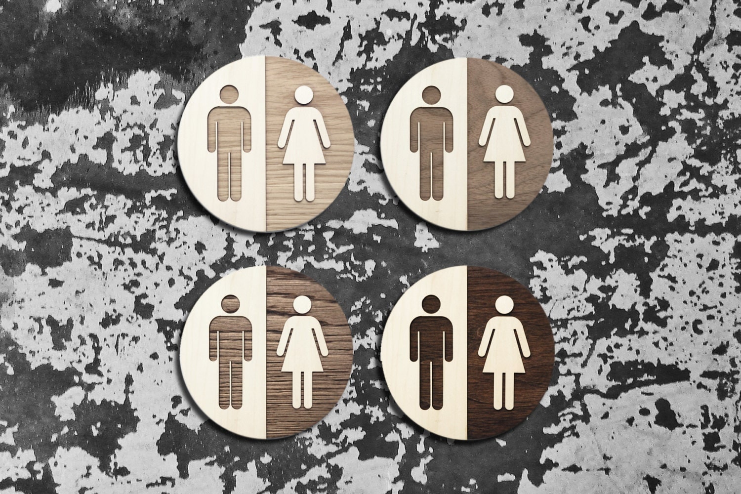 Bathroom Sign Texture round wood unisex bathroom sign office restroom wc signage Bathroom Sign Texture round wood unisex bathroom sign office restroom wc signage