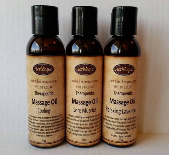 Massage Oil Therapeutic Massage Oil Aromatherapy by Herbesque