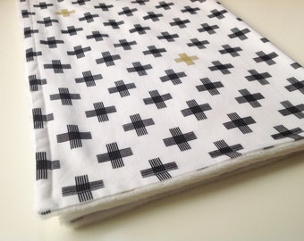 Baby blanket - Monochrome baby blanket - Minky baby blanket - Modern baby blanket - Black and white baby blanket - Geometric baby blanket