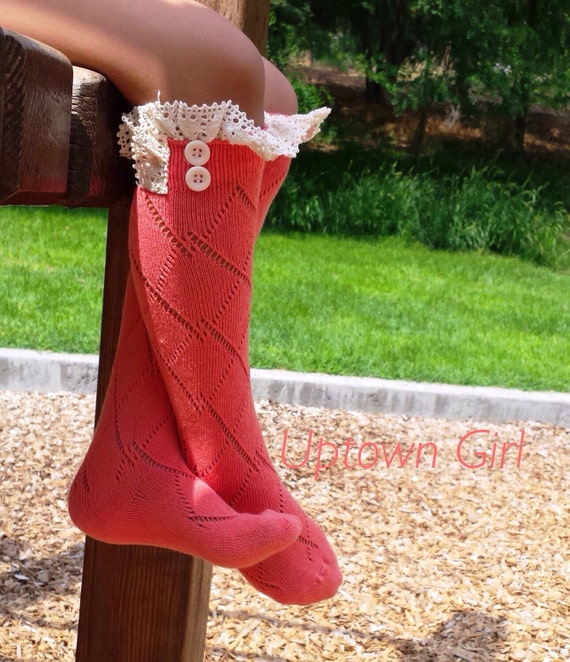 cute boot socks with lace