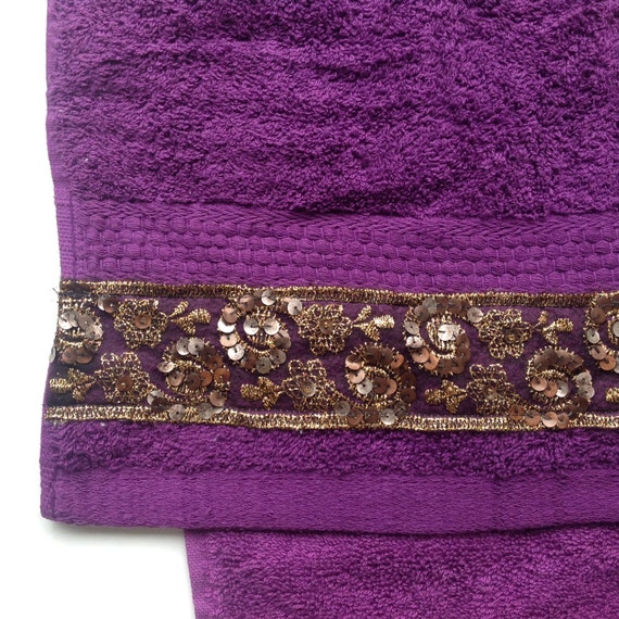 Purple Hand Towel Set Of 2 Decorative Bathroom Decor Gift   Il 570xN.1063766503 Pama 