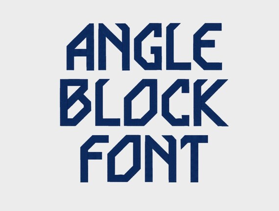 Angle Block Embroidery Machine Font in Multiple file formats