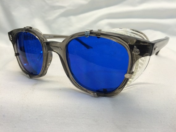 Items Similar To True Vintage American Optical Ao Safety Glasses Detachable Side Shields Blue