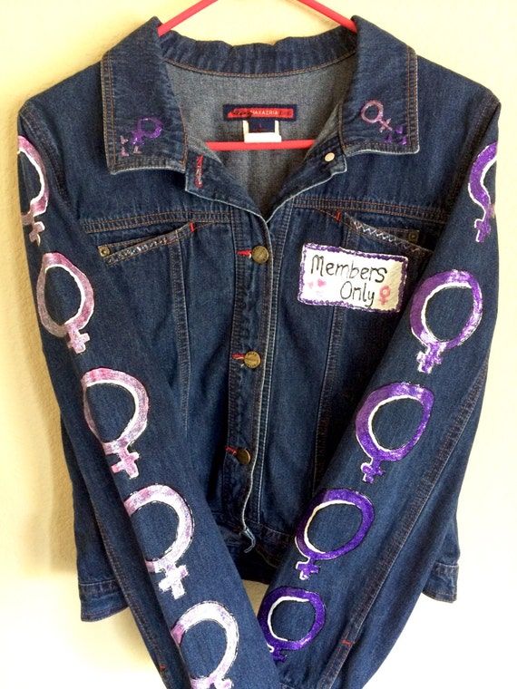 Girl Gang Denim Jacket Hand Painted Denim Jacket Feminist