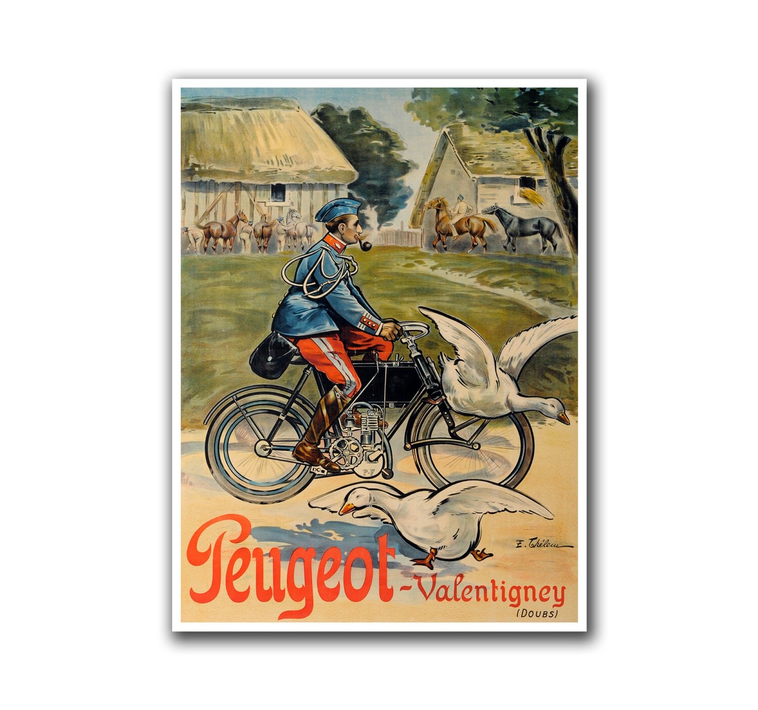 Bicycle Poster Vintage Bike Decor Cycling Poster Retro Print