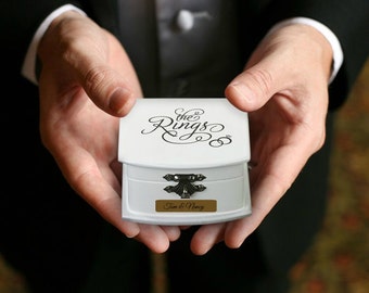 Personalized Ring Bearer Box Engraved For Free Alternative Ring Bearer Pillow Wood Case For Wedding Rings For Ring Bearer To Use
