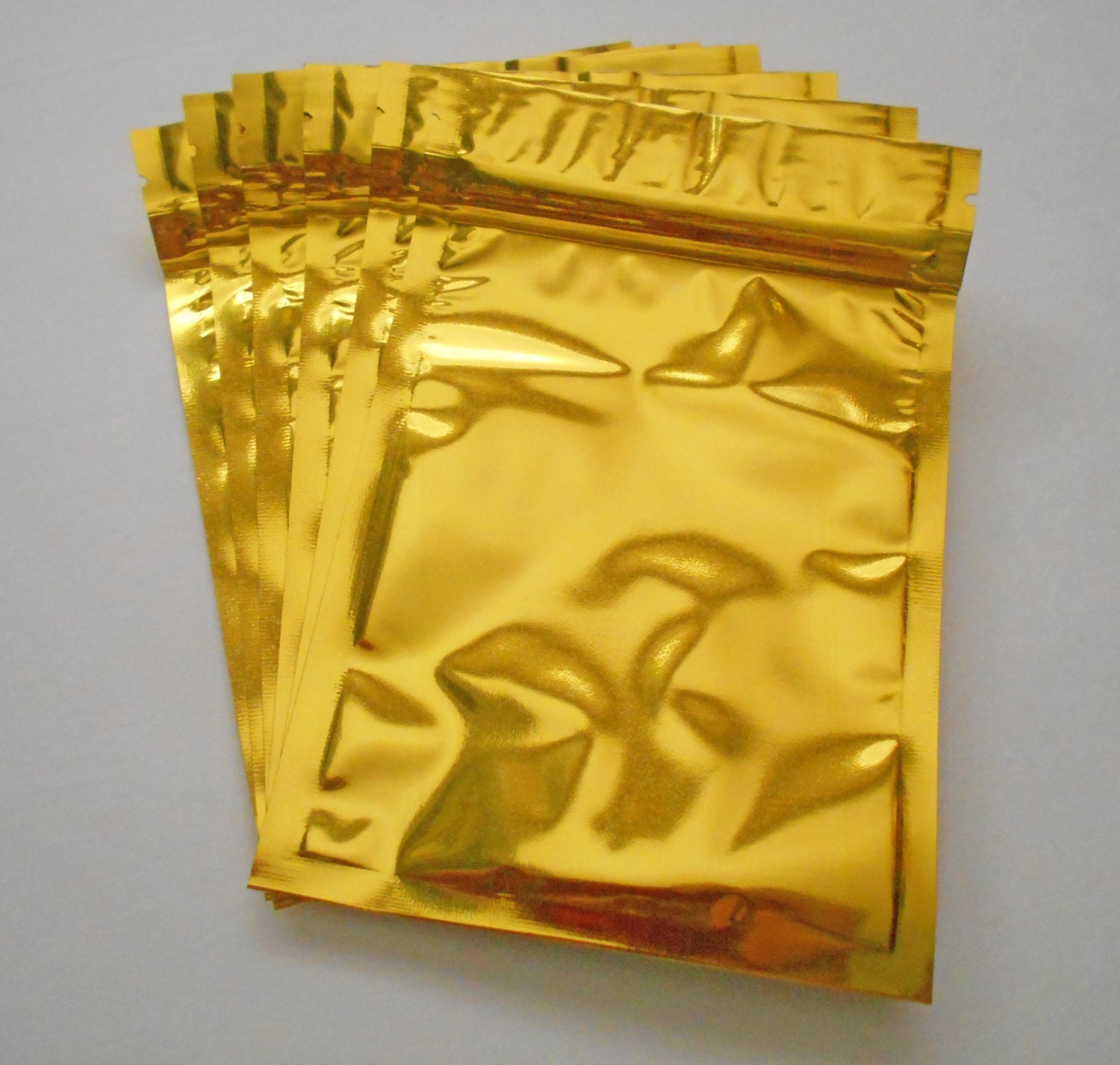 50 Gold Aluminum/foil Pouches Mylar Ziplock Heat Seal Bags