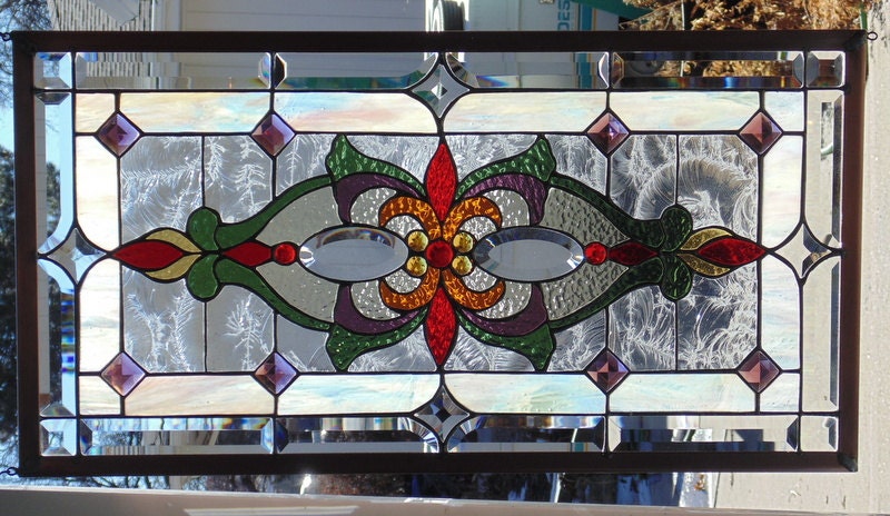 Stained Glass Window Hanging 30 1/2 X 16