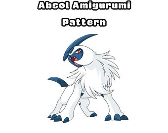 Absol Amigurumi Pattern, Pokemon Crochet Pattern, Absol Plushie, Nintendo Crochet Pattern, Crocheting Patterns, Amigururmi Pattern