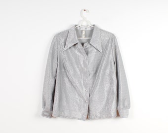 Silver blouse | Etsy