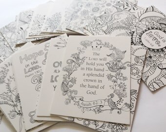 Items similar to Adult Coloring Christmas Post Cards