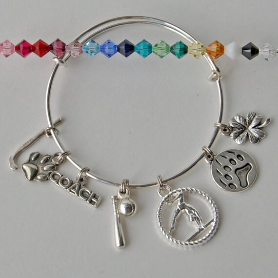 Alex and Ani Style Sports Bracelet with Swarovski by SeaglassI