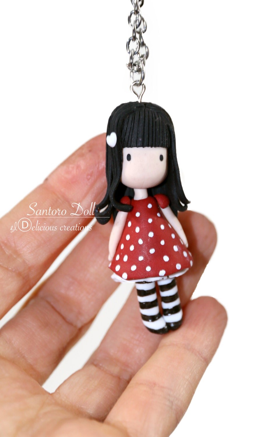 Gorjuss Fabric Santoro Doll keychain / Necklace by ElDelicious