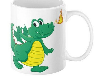 Green dragon mug | Etsy