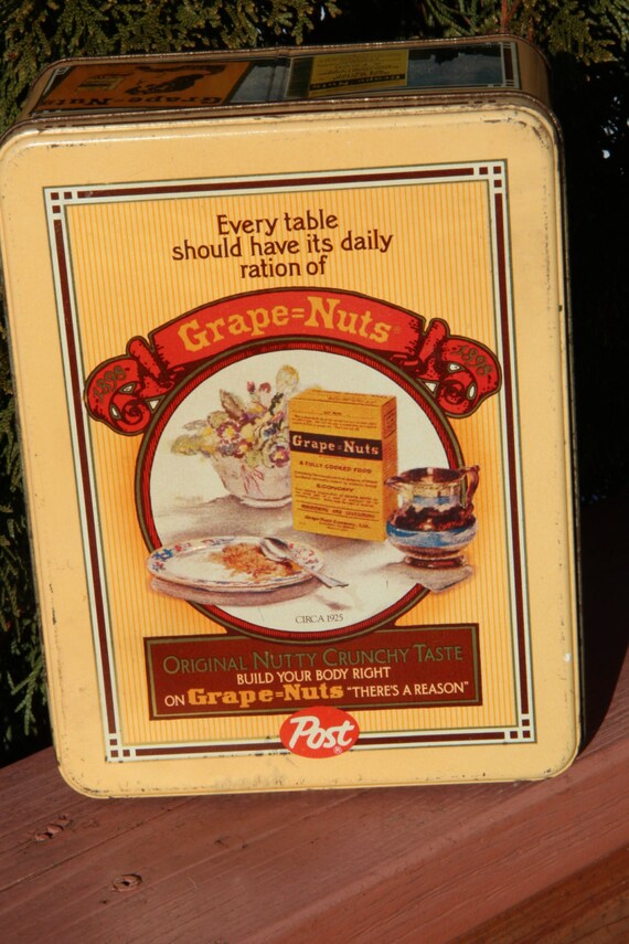 Vintage Post Grape Nuts Cereal Tin retro graphics historic