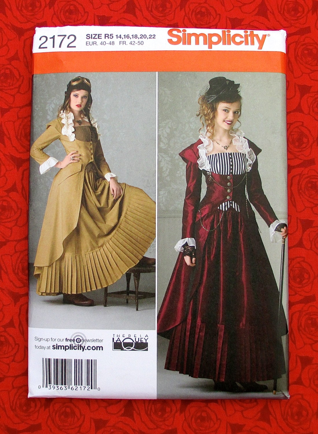 Simplicity Steampunk Sewing Pattern 2172 Long Pleated Skirt