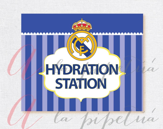 Real Madrid printables. Printable Soccer Sign. Real Madrid decoration. Real Madrid Hydration Station. INSTANT DOWNLOAD